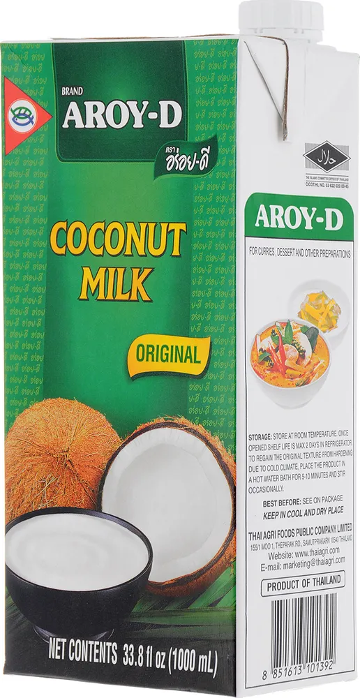 Кокосовое молоко AROY-D 1 л (12 шт/короб)