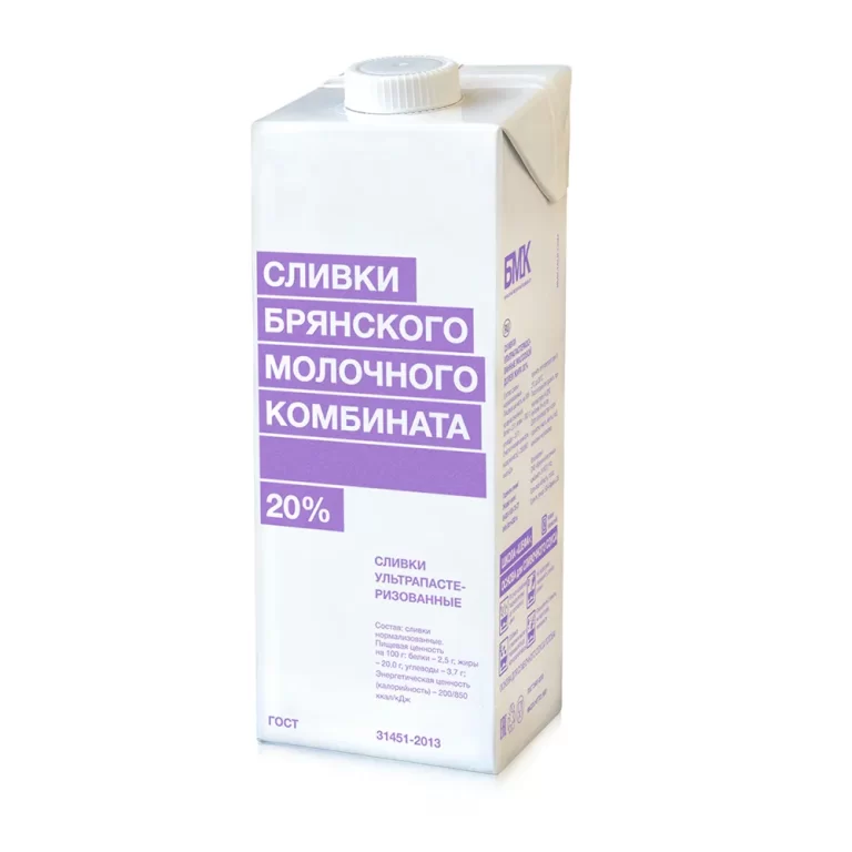 Сливки 20% 1 л БМК